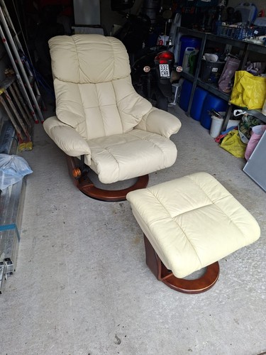 Beiger leder liegesessel mit - beiger,