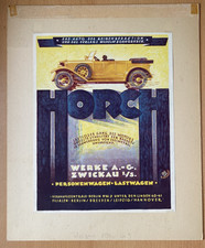 Original Horch Plakat 1924, Automobilwerbung, Weimarer Republik, Reigenredaktion