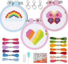 Kreuzstich Anfänger Set Kinder Stickerei Kits Erwachsene Vorgedruckt Embroidery 