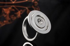 Chopard Happy Diamonds Ring Rund mit 1 Diamant Kreise in 750er Weißgold Schmuck