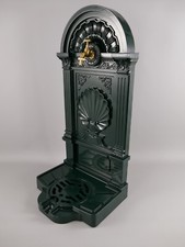 Standbrunnen Wassersäule Aluguss Gartenbrunnen rustikal Antik Stil H. 83cm grün