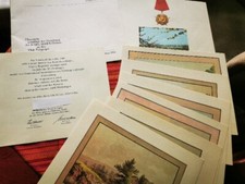 Urkunde Verleihung Karl Marx Orden VEB Polygraph Planeta DDR 1986 Mappe Signatur