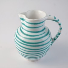 Gmundner Keramik Krug Wasserkrug Wiener Form grün geflammt ca . 22 cm hoch