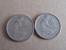 2x Münze 50 Pfennig 1969 F+J
