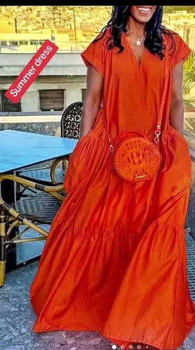 Damen maxikleid orange - damen,