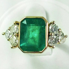 Rund smaragd diamant - 3,50,