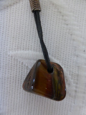 Damen - Halskette - Lederband und Steinanhänger - einf.Länge ca.34cm ... TOP !!