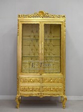 Vitrine Mit Schubladen Barockstil Gold Swarovski Luigi XV AL2429