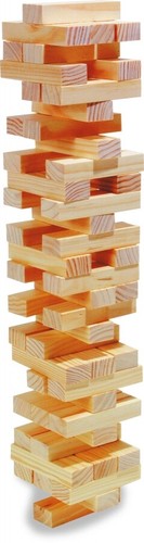 Wackelturm aus naturholz 60 - aus, naturholz,