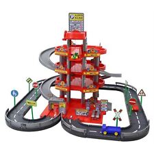 Wader Auto Park Garage mit 4 Ebenen, Spielstraße und 3 Fahrzeugen, rot