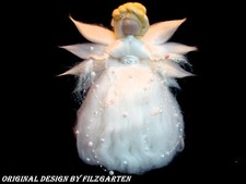 *FILZGARTEN*   EIS-FEE  SCHNEEENGEL Jahreszeitentisch WINTER DEKO SEIDE WALDORF