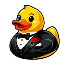 3x Sticker Rubber Duck Tuxedo