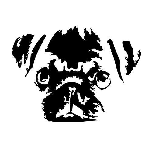 Mops aufkleber auto - auto, folie