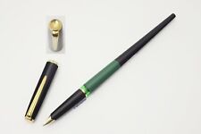 Pelikan M10S Tischfüllhalter Grün-Schwarz 14C BB Goldfeder Kappe 1967 Vintage