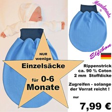 ELFIBON Strick Jersey Pucksack Gr 50-56 Baby Schlafsack Fußsack Swaddle Decke