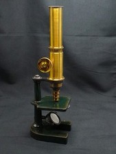 altes Mikroskop Messing ca. 19.Jhd. mit Original Holzkiste