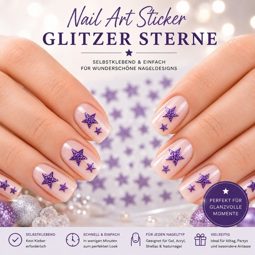 Nail art glitzer sterne - nail,
