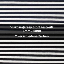 Viskose-Jersey Stoff gestreift, 6mm (Meterware ab 0,50m)