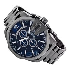 Diesel Mega Chief DZ4329 Ø51mm Blau Gunmetal Plated Edelstahl Herrenuhr Mit Box