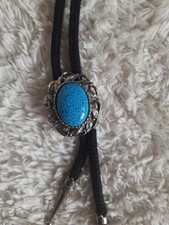 Indianer Schmuck Bolo Tie  Westernkrawatte Medaillon Silber Türkis