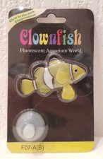 Neon leuchtender Gummi Clownfisch 6cm gelb Dekoration Aquarium Nano Cubes