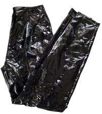 Damen Wetlook Vinyl Lack PU Hose Schwarz Gr.  M