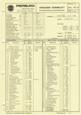 Datenblatt Einstelldaten Solex