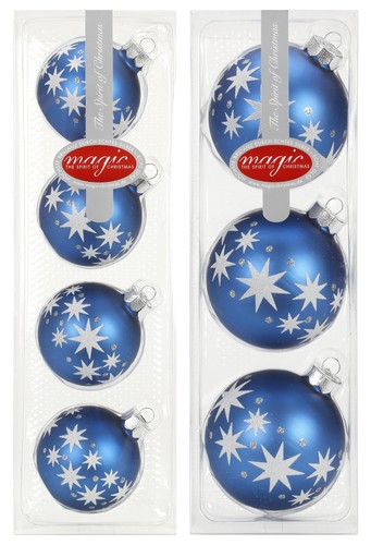 Weihnachtskugeln glas 8cm - 7,