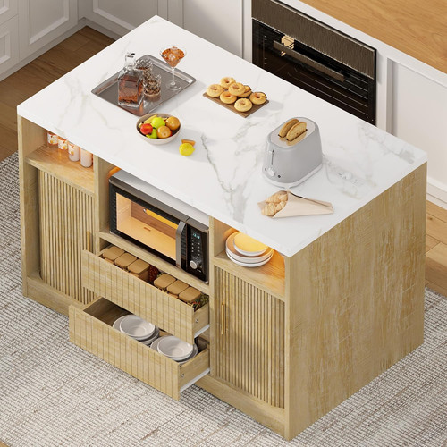 Natural kitchen island with - natural,