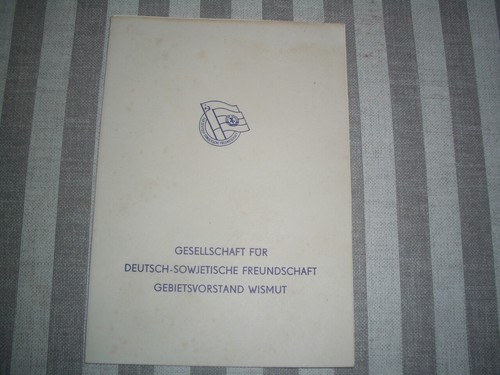 Ddr urkunde dsf wismut - urkunde,