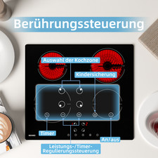 Glaskeramik Kochfeld 4 Zonen