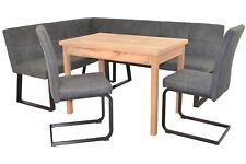 4 tlg Eckbankgruppe Stoff grau