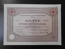 NEW YORK HAMBURGER GUMMI-WAAREN 1969 50 DM AKTIE + TALON HIST. WERTPAPIER 