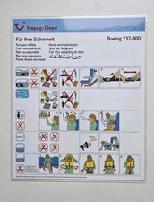 Safety Card Hapag Lloyd Boeing 737-800 Version 06/2003  jetzt Tuifly Top Zustand