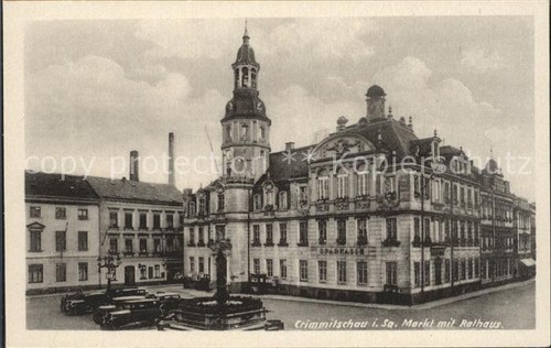 Crimmitschau markt mit rathaus - crimmitschau,