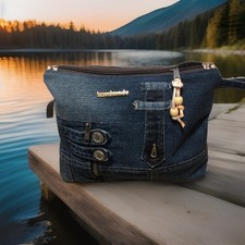 kosmetiktasche damen Maritim Neu Selbstgenäht Jeanspatchwork