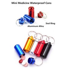 5 Stück Schlüsselanhänger Tabletten Medikamentenbehälter Pillendose Aluminium Schlüsselanhänger Medikamentenhalter