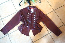 MAGNA Jacke Bolero Kunstleder-Optik 44 46 NEU bordeaux Stretch Knöpfe LAGENLOOK