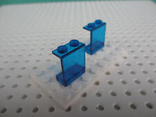 Lego 2 x Fenster Panel 4864 transparent blau dunkelblau 1x2x2  (011121X)