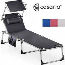 CASARIA® Sonnenliege Gartenliege Klappbar mit Dach Alu Liegestuhl Strandliege