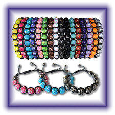 Shamballa Armband Glücksbringer Strass 9 Kugeln Neu