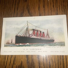 Bedruckte farbige Karte - S S Lusitania - Geo. Schwacke 200 West 144th St New York