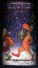 Burlington Socken - Blech-Weihnachtsdose leer mit lustigem cartoon   T. gay