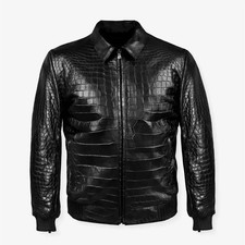 Herren schwarze Lederjacke