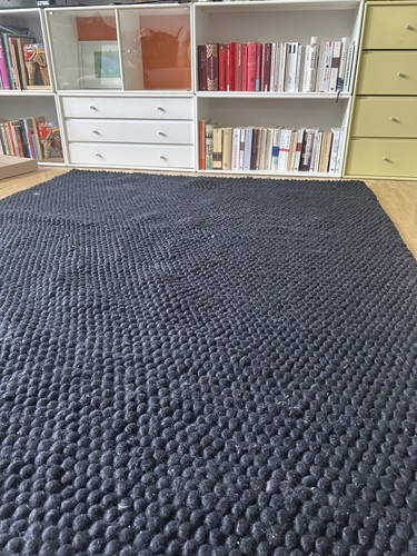 Teppich schwarz handgewebt - teppich,