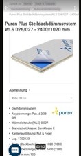 Aufdachdämmung Puren Plus 100 mm diffusionsoffen ca. 110 qm Neu