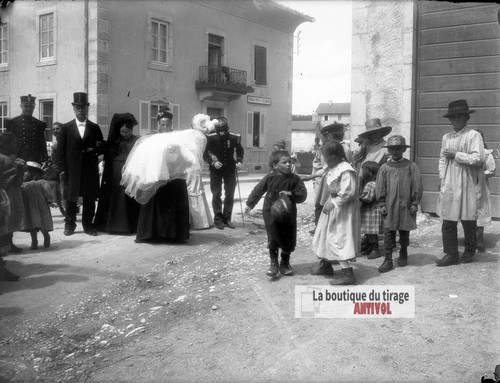 Dorfmotiv szene mit personen - szene,