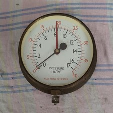 Vintage Messing Manometer - 6"