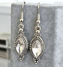 Restverkauf! Wunderschöne Vintage Edelstahl Ohrringe mit funkelnden Glassteinen 