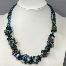 Boho Necklace Vintage Blue